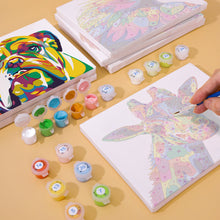 Carica l&#39;immagine nel visualizzatore di Gallery, Mini Set Dipingere con i numeri 15x20cm (6 pezzi) - Animali Astratti Colorati