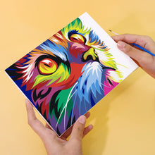 Carica l&#39;immagine nel visualizzatore di Gallery, Mini Set Dipingere con i numeri 15x20cm (6 pezzi) - Animali Astratti Colorati