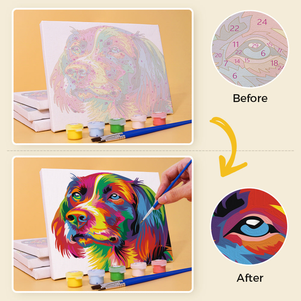 KIT PITTURA DIGITALE fai da te per numeri tela lupo decorazione KIT PITTURA DIGITALE fai da te per numeri tela lupo decorazione