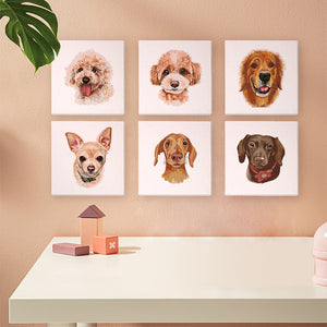 Mini Set Dipingere con i numeri 15x15cm (6 pezzi) - Cani Carini