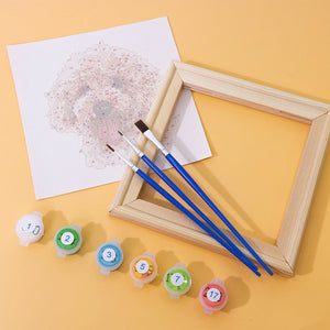 Mini Set Dipingere con i numeri 15x15cm (6 pezzi) - Cani Carini