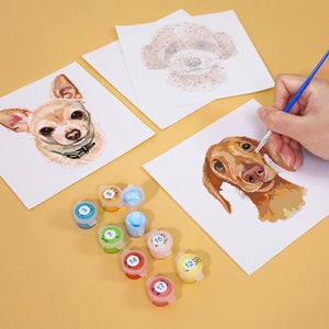 Mini Set Dipingere con i numeri 15x15cm (6 pezzi) - Cani Carini