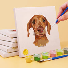 Carica l&#39;immagine nel visualizzatore di Gallery, Mini Set Dipingere con i numeri 15x15cm (6 pezzi) - Cani Carini