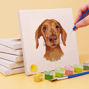 Mini Set Dipingere con i numeri 15x15cm (6 pezzi) - Cani Carini