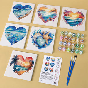 Mini Set Dipingere con i numeri 15x15cm (6 pezzi) - Spiagge Romantiche