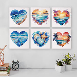 Mini Set Dipingere con i numeri 15x15cm (6 pezzi) - Spiagge Romantiche