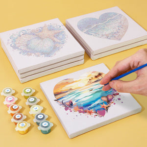 Mini Set Dipingere con i numeri 15x15cm (6 pezzi) - Spiagge Romantiche