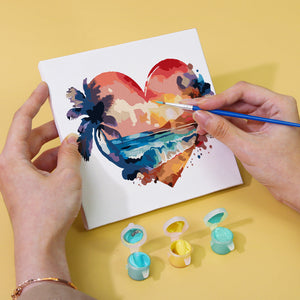 Mini Set Dipingere con i numeri 15x15cm (6 pezzi) - Spiagge Romantiche