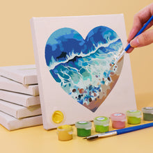 Carica l&#39;immagine nel visualizzatore di Gallery, Mini Set Dipingere con i numeri 15x15cm (6 pezzi) - Spiagge Romantiche