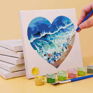 Mini Set Dipingere con i numeri 15x15cm (6 pezzi) - Spiagge Romantiche