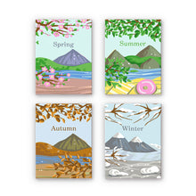 Carica l&#39;immagine nel visualizzatore di Gallery, Mini Dipingere con i numeri 15x20cm (4 pezzi) - Kit Artistico Primavera Estate Autunno Inverno