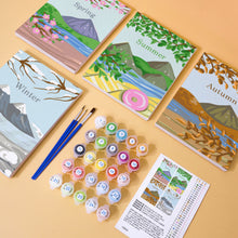 Carica l&#39;immagine nel visualizzatore di Gallery, Mini Set Dipingere con i numeri 15x20cm (4 pezzi) - 4 Stagioni