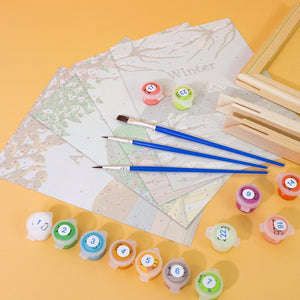 Mini Set Dipingere con i numeri 15x20cm (4 pezzi) - 4 Stagioni
