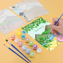 Carica l&#39;immagine nel visualizzatore di Gallery, Mini Set Dipingere con i numeri 15x20cm (4 pezzi) - 4 Stagioni