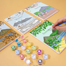 Carica l&#39;immagine nel visualizzatore di Gallery, Mini Set Dipingere con i numeri 15x20cm (4 pezzi) - 4 Stagioni