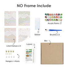 Carica l&#39;immagine nel visualizzatore di Gallery, Mini Set Dipingere con i numeri 15x20cm (4 pezzi) - 4 Stagioni