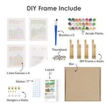 Carica l&#39;immagine nel visualizzatore di Gallery, Mini Set Dipingere con i numeri 15x20cm (4 pezzi) - 4 Stagioni