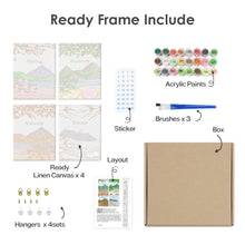 Carica l&#39;immagine nel visualizzatore di Gallery, Mini Set Dipingere con i numeri 15x20cm (4 pezzi) - 4 Stagioni