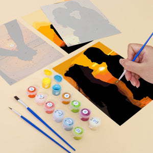 Mini Set Dipingere con i numeri 15x20cm (6 pezzi) - Romantico Tramonto