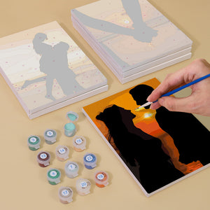 Mini Set Dipingere con i numeri 15x20cm (6 pezzi) - Romantico Tramonto