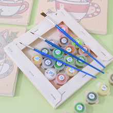 Carica l&#39;immagine nel visualizzatore di Gallery, Mini Set Dipingere con i numeri 20x20cm (6 pezzi) - Gatti di Natale in Tazze