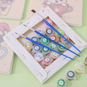 Mini Set Dipingere con i Numeri 20x20cm (6 pezzi) - Cani di Natale nelle Tazze
