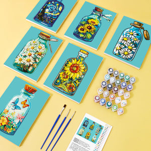Mini Set Dipingere con i numeri 15x20cm (6 pezzi) - Bottiglie Magiche