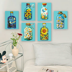 Mini Set Dipingere con i numeri 15x20cm (6 pezzi) - Bottiglie Magiche
