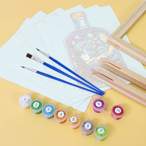 Mini Set Dipingere con i numeri 15x20cm (6 pezzi) - Bottiglie Magiche