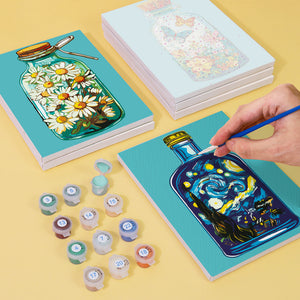 Mini Set Dipingere con i numeri 15x20cm (6 pezzi) - Bottiglie Magiche