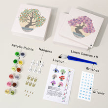 Carica l&#39;immagine nel visualizzatore di Gallery, Mini Set Dipingere con i numeri 15x15cm (6 pezzi) - Bonsai