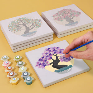 Mini Set Dipingere con i numeri 15x15cm (6 pezzi) - Bonsai