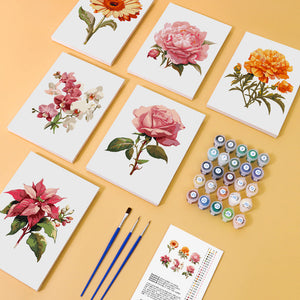 Mini Set Dipingere con i numeri 15x20cm (6 pezzi) - Stampe Botaniche
