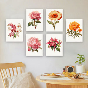 Mini Set Dipingere con i numeri 15x20cm (6 pezzi) - Stampe Botaniche