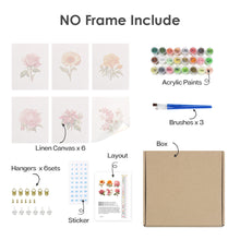 Carica l&#39;immagine nel visualizzatore di Gallery, Mini Set Dipingere con i numeri 15x20cm (6 pezzi) - Stampe Botaniche