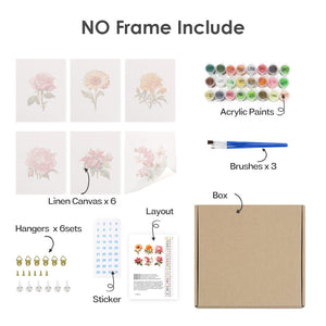 Mini Set Dipingere con i numeri 15x20cm (6 pezzi) - Stampe Botaniche