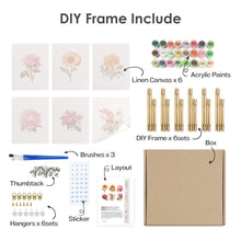 Carica l&#39;immagine nel visualizzatore di Gallery, Mini Set Dipingere con i numeri 15x20cm (6 pezzi) - Stampe Botaniche