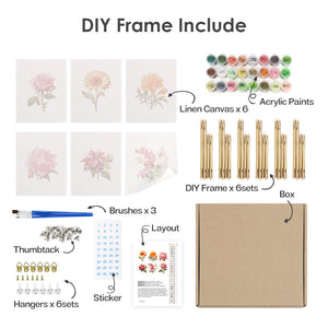 Mini Set Dipingere con i numeri 15x20cm (6 pezzi) - Stampe Botaniche