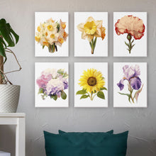 Carica l&#39;immagine nel visualizzatore di Gallery, Mini Set Dipingere con i numeri 15x20cm (6 pezzi) - Floreale