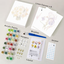 Carica l&#39;immagine nel visualizzatore di Gallery, Mini Set Dipingere con i numeri 15x20cm (6 pezzi) - Floreale