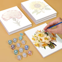 Carica l&#39;immagine nel visualizzatore di Gallery, Mini Set Dipingere con i numeri 15x20cm (6 pezzi) - Floreale