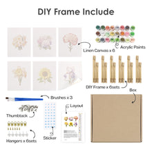Carica l&#39;immagine nel visualizzatore di Gallery, Mini Set Dipingere con i numeri 15x20cm (6 pezzi) - Floreale