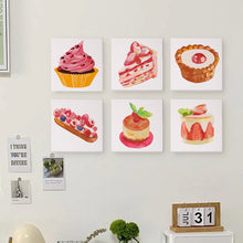 Carica l&#39;immagine nel visualizzatore di Gallery, Mini Set Dipingere con i numeri 15x15cm (6 pezzi) - Serie Dolci Dessert 1