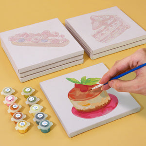 Mini Set Dipingere con i numeri 15x15cm (6 pezzi) - Serie Dolci Dessert 1