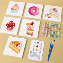 Carica l&#39;immagine nel visualizzatore di Gallery, Mini Set Dipingere con i numeri 15x15cm (6 pezzi) - Serie Dolci Dessert 2