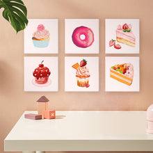 Carica l&#39;immagine nel visualizzatore di Gallery, Mini Set Dipingere con i numeri 15x15cm (6 pezzi) - Serie Dolci Dessert 2