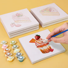 Carica l&#39;immagine nel visualizzatore di Gallery, Mini Set Dipingere con i numeri 15x15cm (6 pezzi) - Serie Dolci Dessert 2