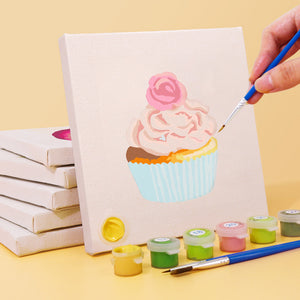 Mini Set Dipingere con i numeri 15x15cm (6 pezzi) - Serie Dolci Dessert 2