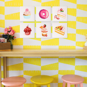 Mini Set Dipingere con i numeri 15x15cm (6 pezzi) - Serie Dolci Dessert 2