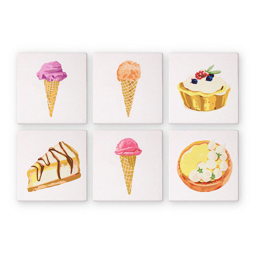 Mini Dipingere con i numeri 15x15cm (6 pezzi) - Serie Dolci Dessert 3